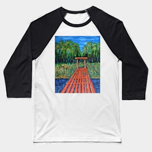 Oil Painting - Red Bridge. Kamchatka, Russia 2011 Baseball T-Shirt